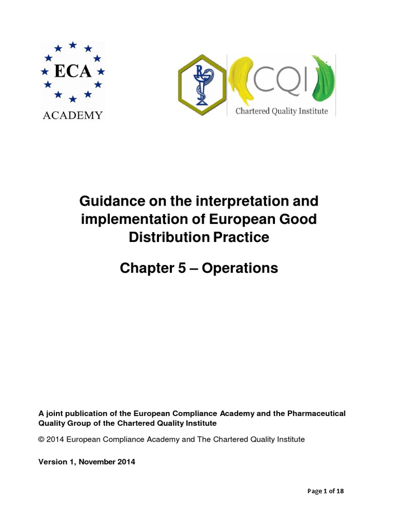 European Good Distribution Practice Guide | PDF
