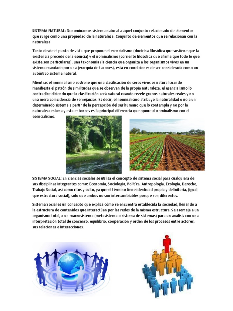 Sistema Natural y Sistema Social | PDF