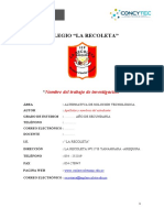 Estructura Informe ÁREA ALTERNATIVA DE SOLUCIÓN TECNOLÓGICA