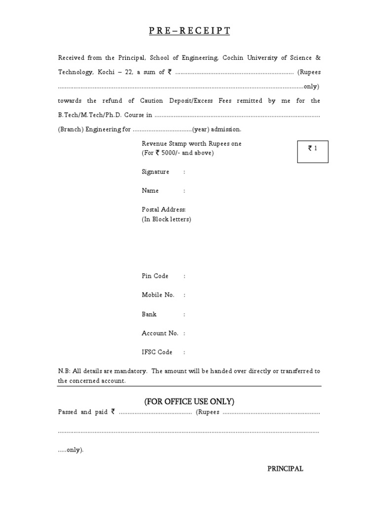 Pre receipt for upload in the soe website pdf