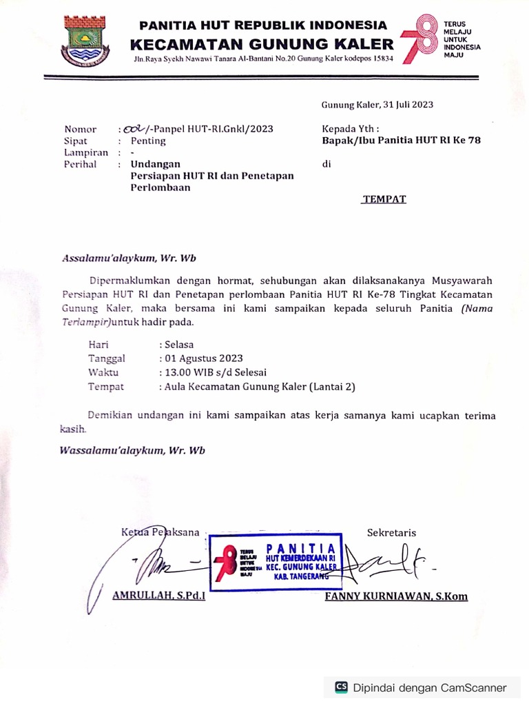 Undangan Hut Ri 78 | PDF