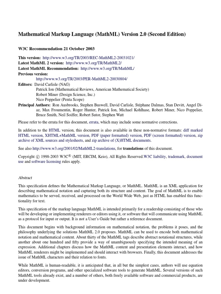 Mathml P Html Xml