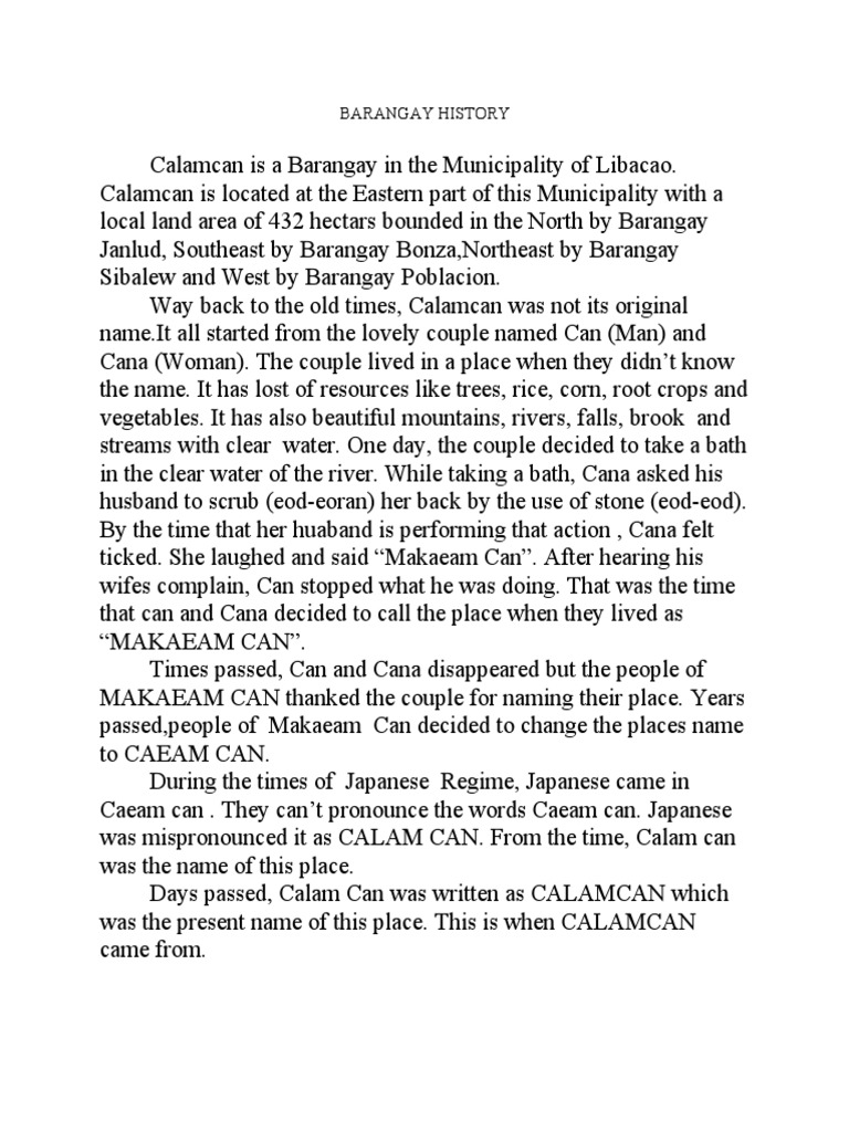 Barangay History Pdf