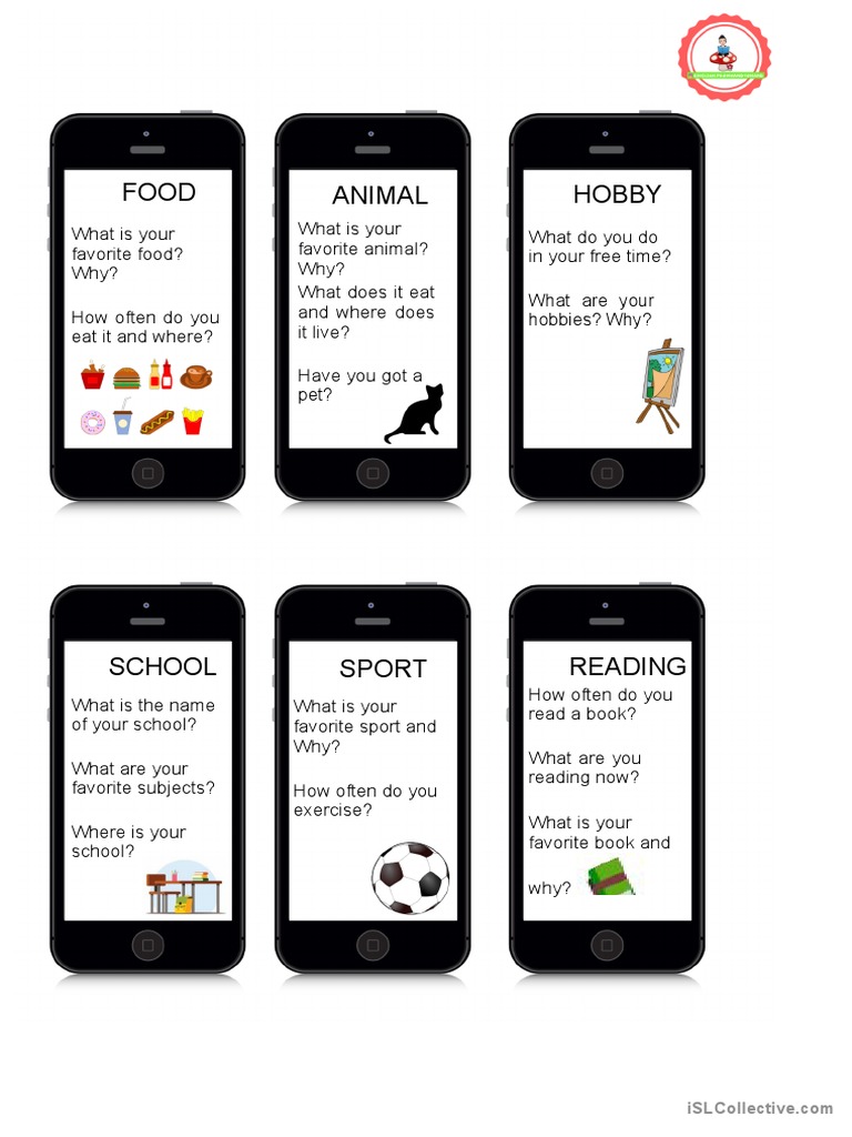 Speaking Cards for Kids Activities | PDF