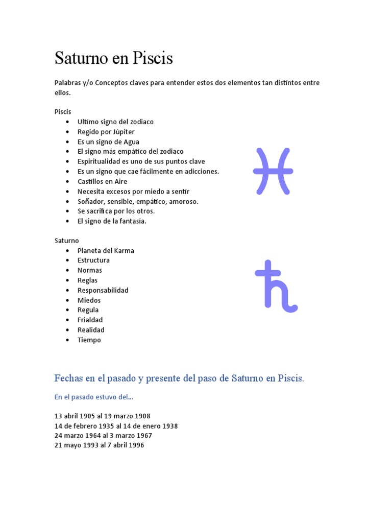 Saturno en Piscis 2023 | PDF | Salud y bienestar