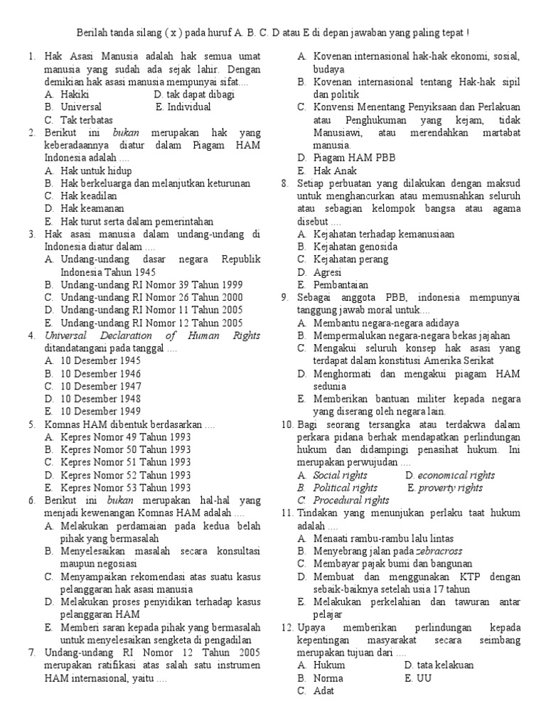 Menguasai Materi dan Taklukkan UAS: Contoh Soal Ujian Akhir Semester (UAS) PKn SMK Kelas XI Semester 1