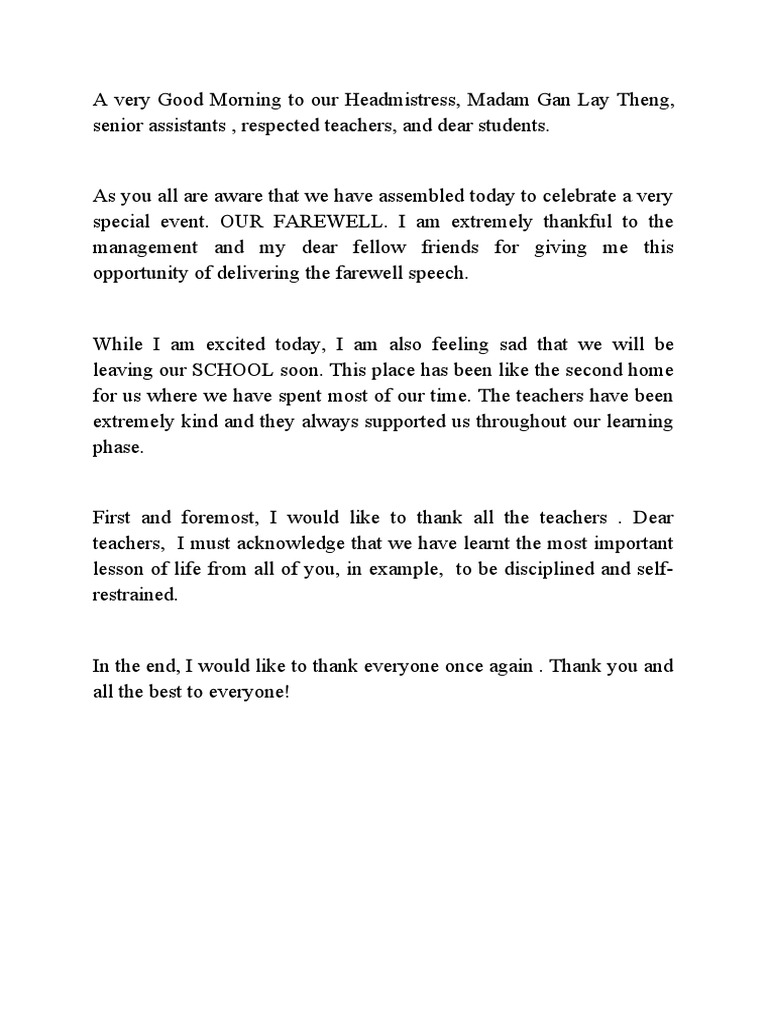 Farewell Speech | PDF