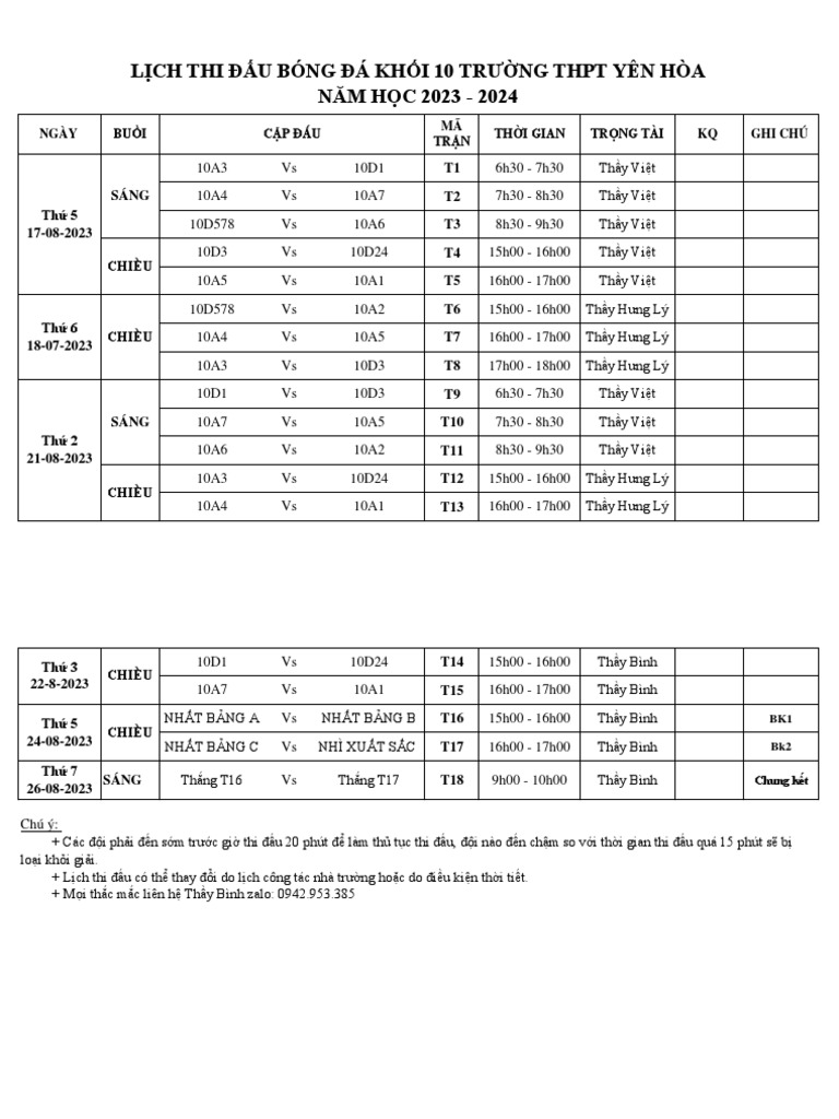 Lich Thi Dau Bong Da K10 2023 2024 PDF