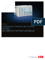 RET620 IEC 60870-5-103 Point List Manual