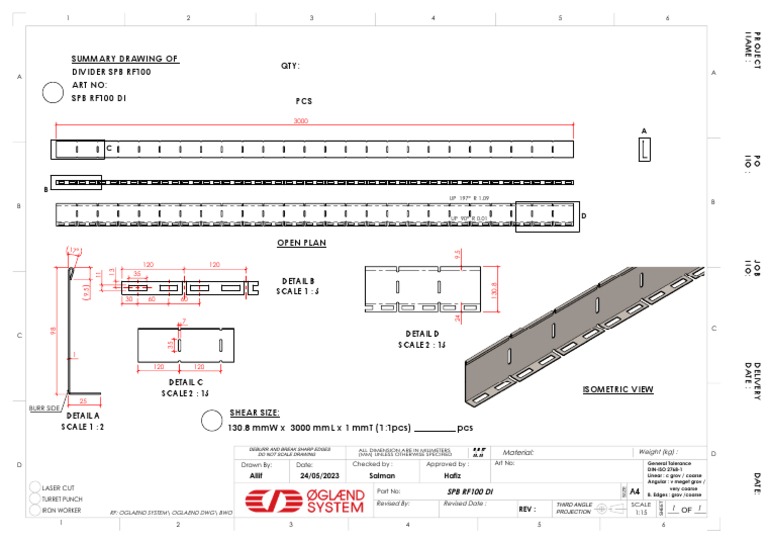 Divider SPB RF100 Technical Drawing | PDF