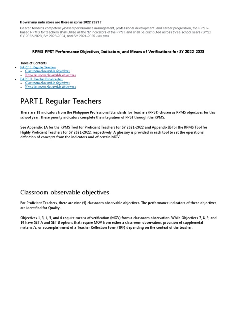 how-many-indicators-are-there-in-rpms-2022-2023-pdf