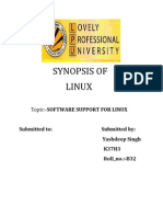 Synopsis of Linux: Topic:-Software Support For Linux