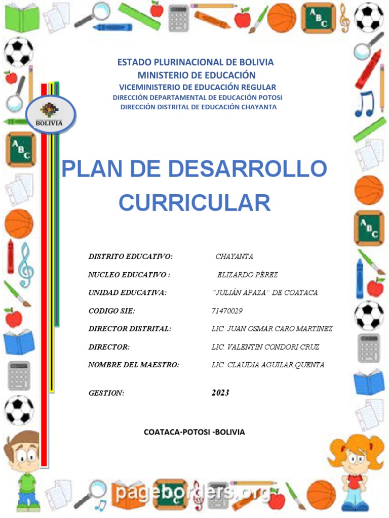 Carátula Plan de Desarrollo Curricular 2023 | PDF | Viajes y turismo