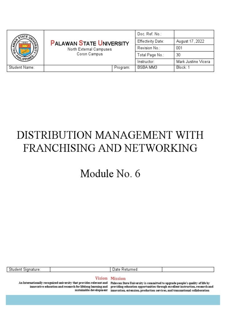 Distribution Management Module 6 PDF