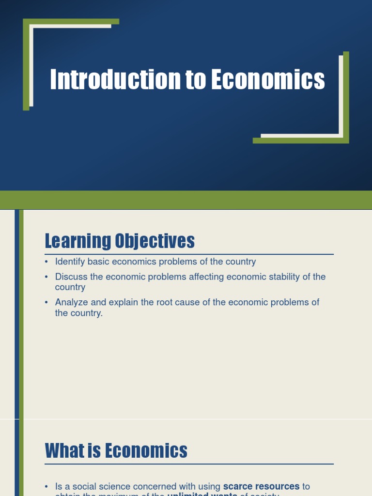 Lesson 1 Introduction To Economics PDF