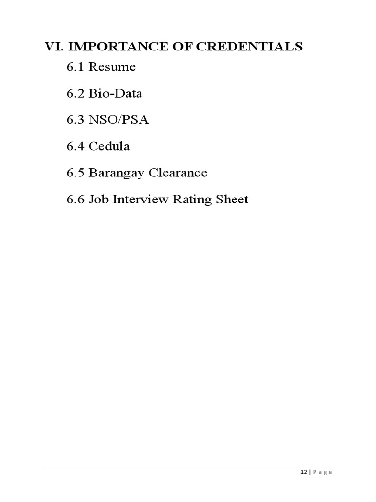 12 - 18 Vi Importance of Credentials | PDF