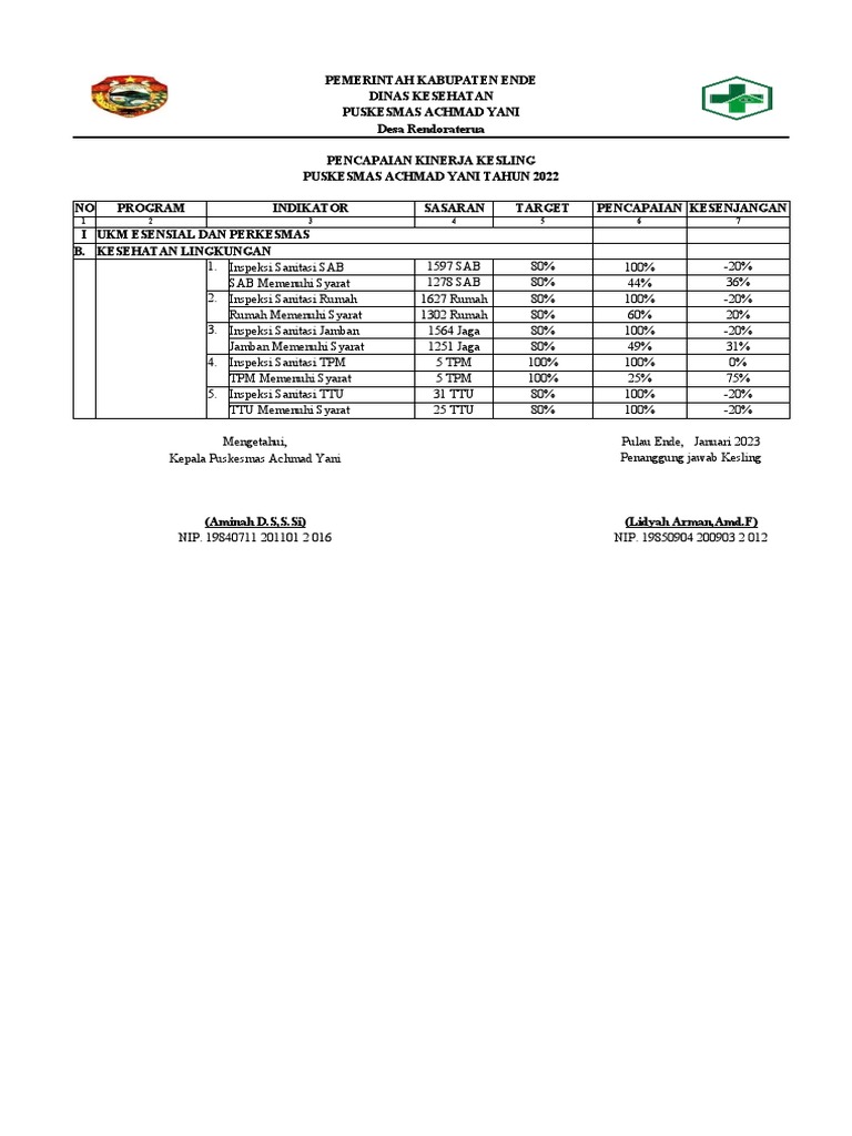 Evaluasi Kinerja 2022 Ruk N Rpk 2023 Pdf
