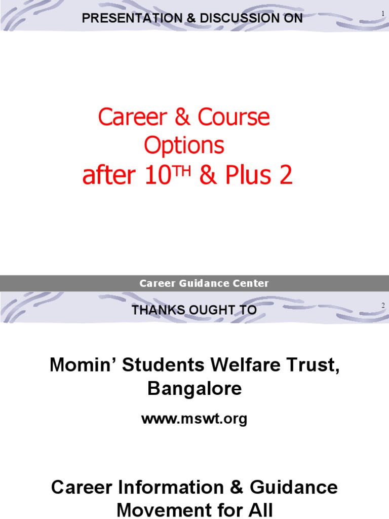 Career Paths After 10th & Plus 2 | PDF