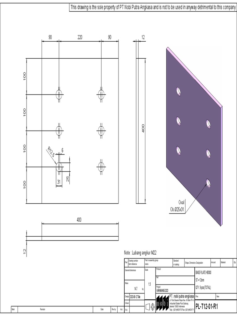 Technical Drawings for HB300 Plates | PDF