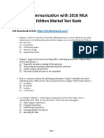 Technical Communication With 2016 MLA Update 11th Edition Markel Test Bank Download