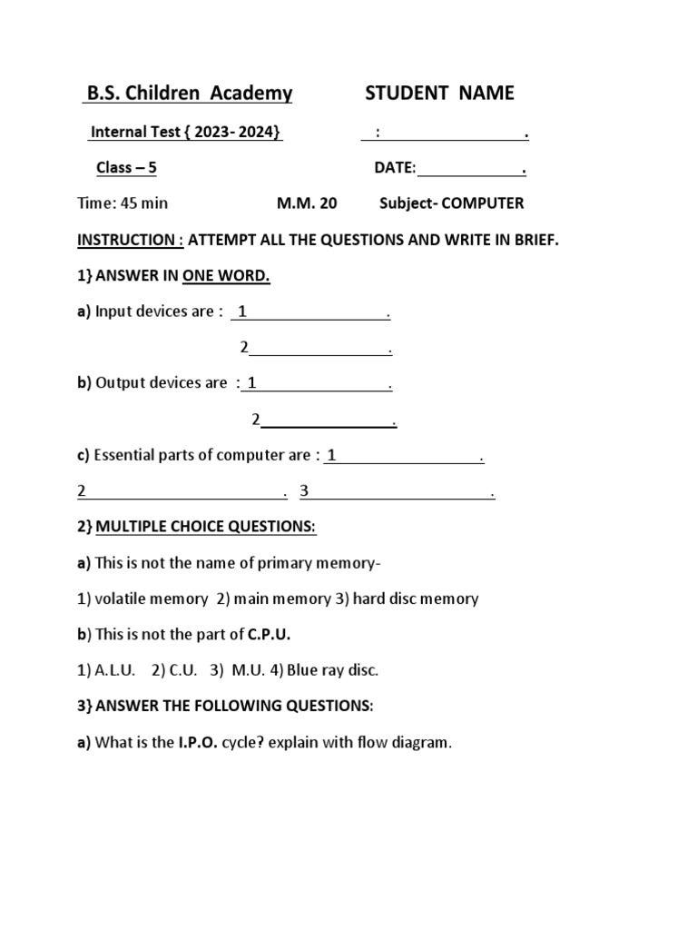 Class 5 comp pdf