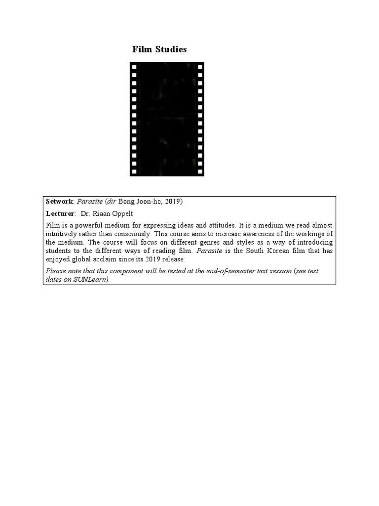 Film Studies: Analyzing Parasite | PDF | Language Arts & Discipline ...