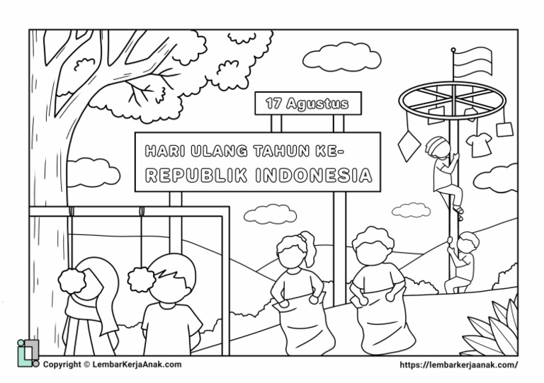 Tema Kemerdekaan - Mewarnai Lomba | PDF
