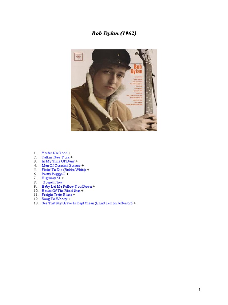 Bob Dylan 1962 PDF