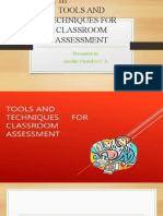 Tools and Techniques For Classroom Assessment
