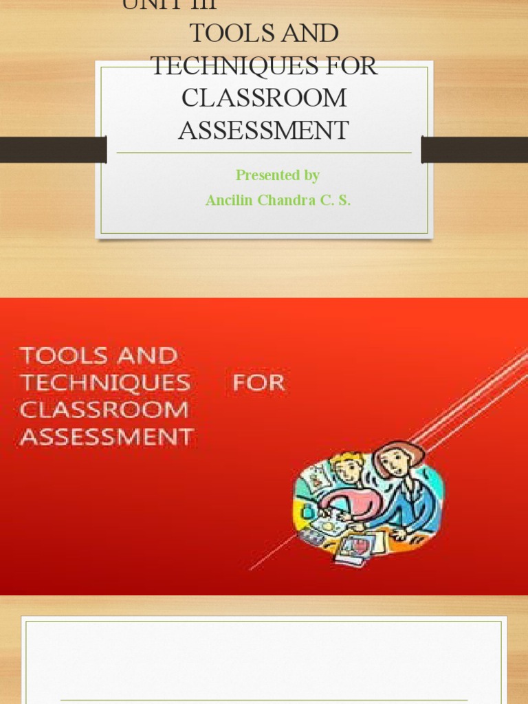 Tools and Techniques For Classroom Assessment | PDF | Questionnaire ...