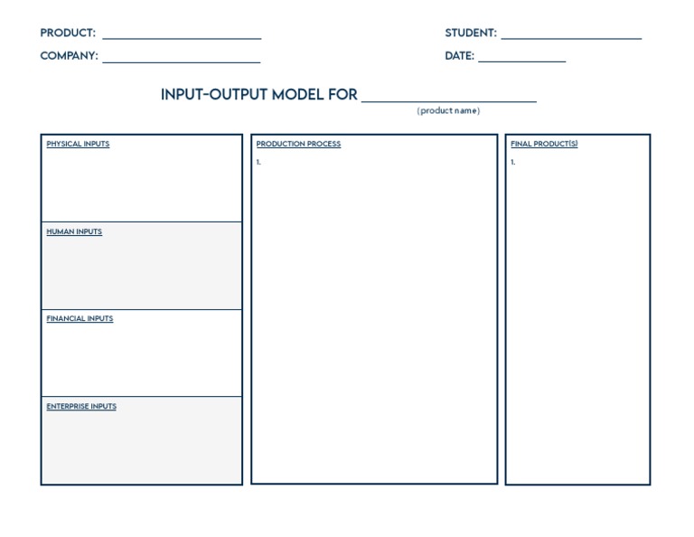 Template - Input-Output Model | PDF