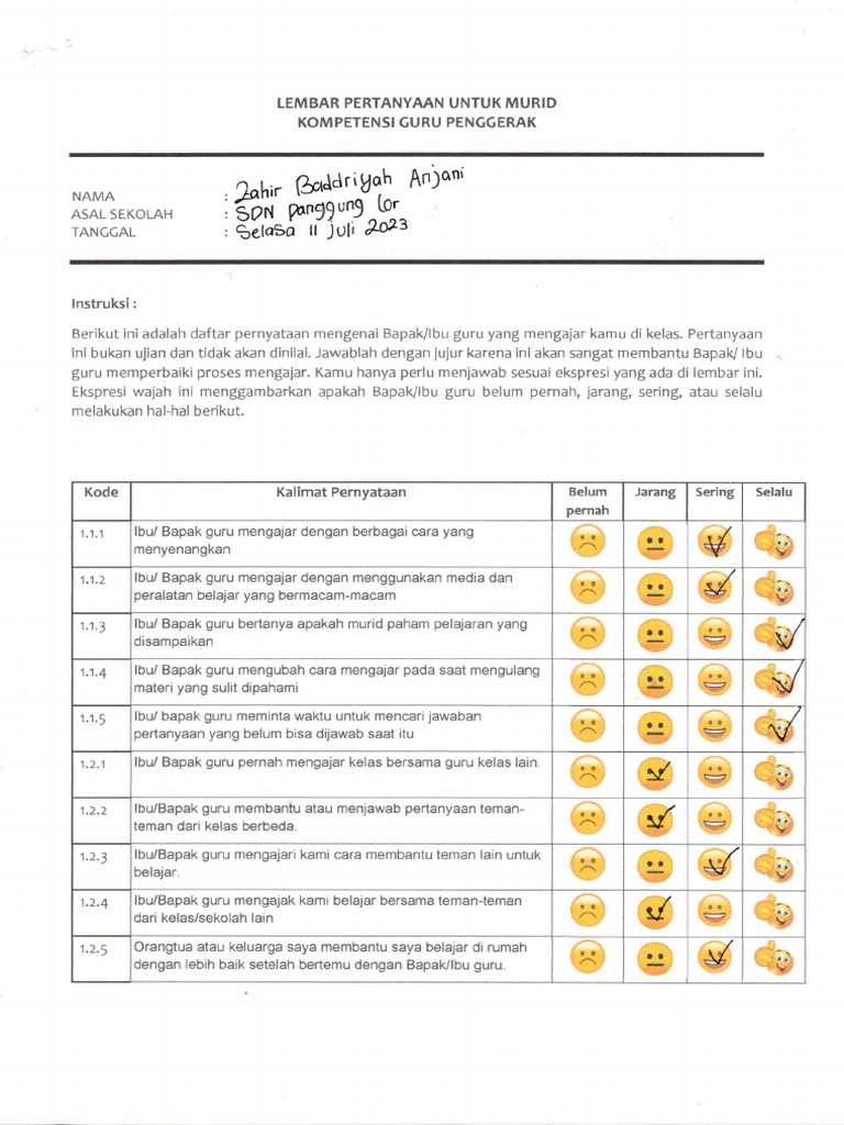 Umpan Balik Siswa | PDF