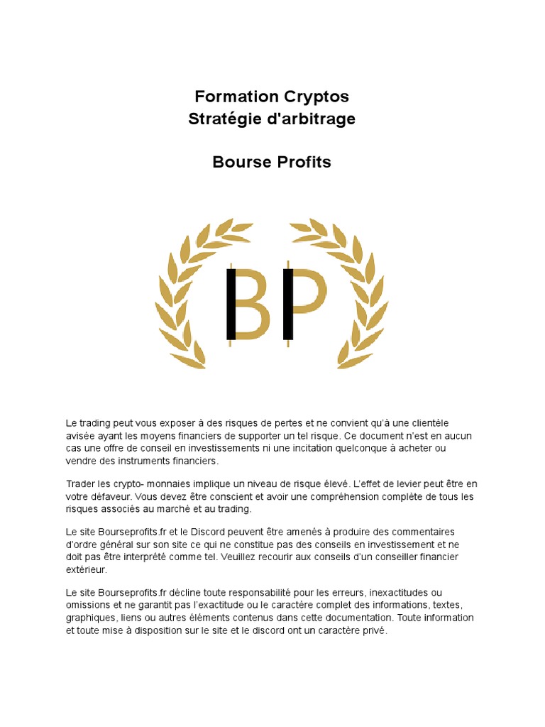 Stratégie Arbitrage Cryptos | PDF
