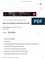 Notes On The Right To Information Act 2005