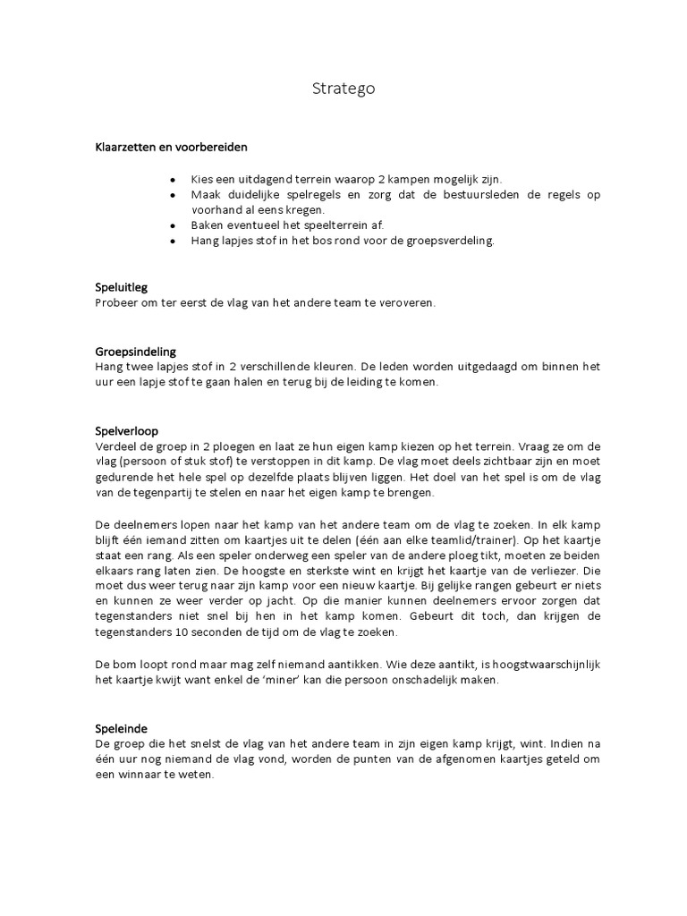 Stratego Uitleg | PDF