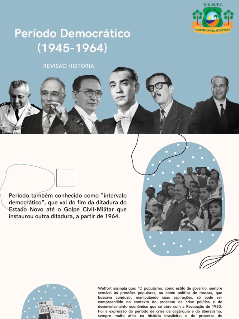 Período Democrático no Brasil (1945-1964) | PDF