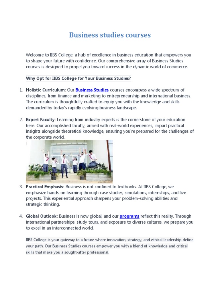 Business Studies Courses PDF