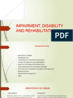 Impairment, Disability and Rehabilitations