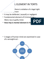 UNIT 1 C. Mental Element in Torts