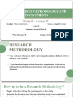 The Research Methodology and Instruments