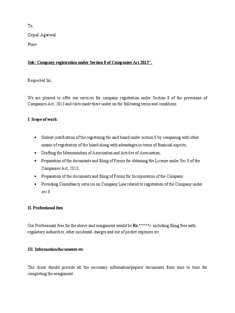 Section 8 Company PDF Identity Document Business