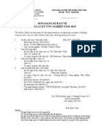 Đơn đăng ký bảo vệ KLTN 2023 - Bao