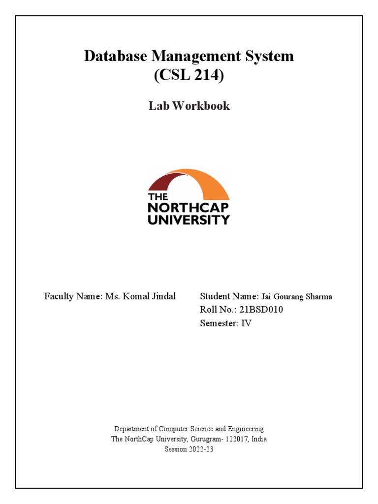 DBMS Lab Workbook: ER/EER Design Guide | PDF | Relational Database ...