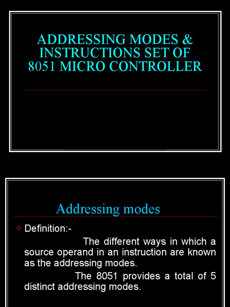 Addressing Modes 8051 | PDF | Central Processing Unit | Computer ...