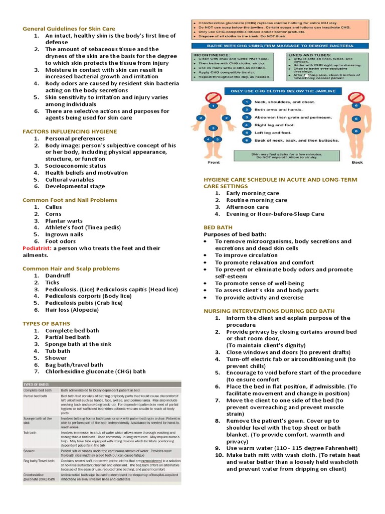 Nursing Guidelines for Skin Care | PDF | Oral Hygiene | Clinical Medicine