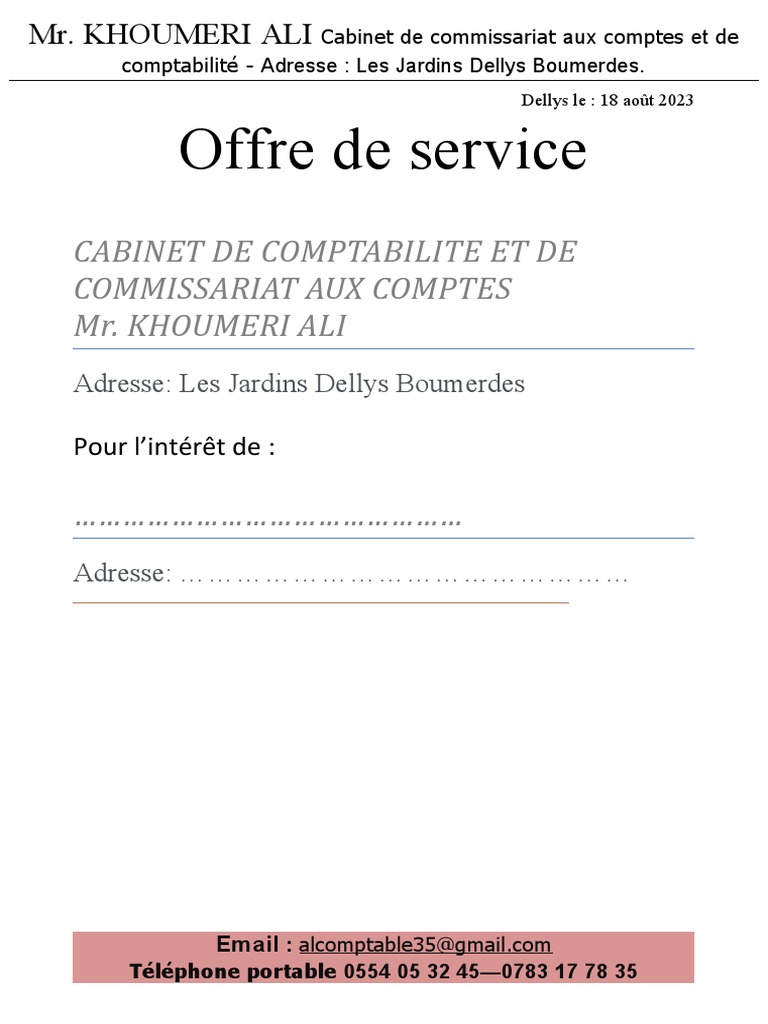 Offre de Service | PDF