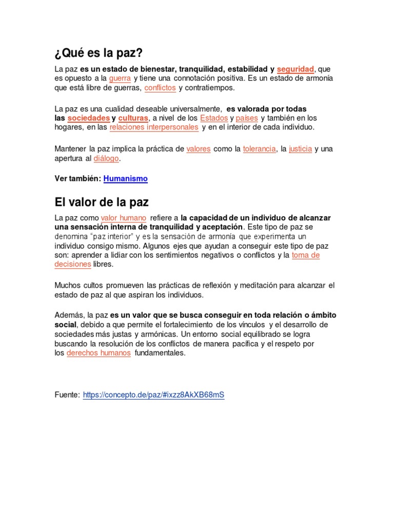 Qué Es La Paz 1 | PDF