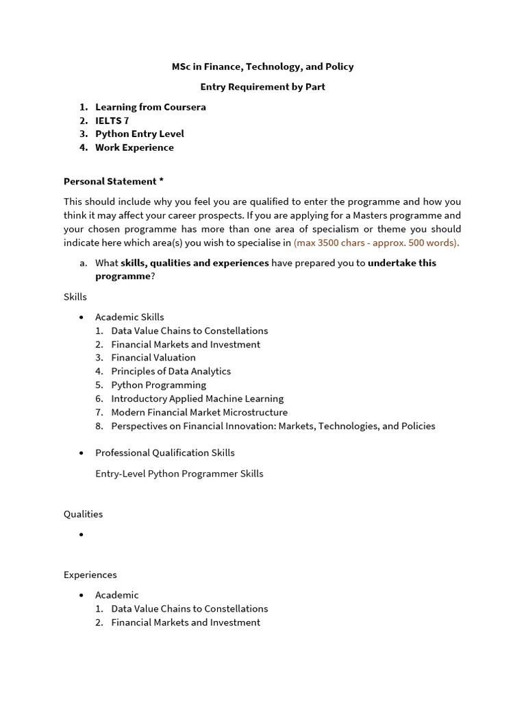 Entry Requirement by Part | Download Free PDF | Analytics | Financial ...