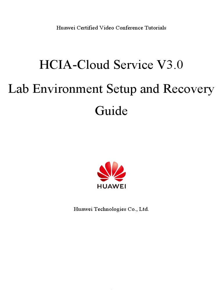HCIACloud Service V3.0 Lab Environment Setup and Recovery Guide PDF