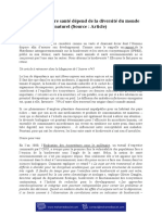 1340 Mots: TEXTE 1: Notre Santé Dépend de La Diversité Du Monde Naturel (Source: Article)